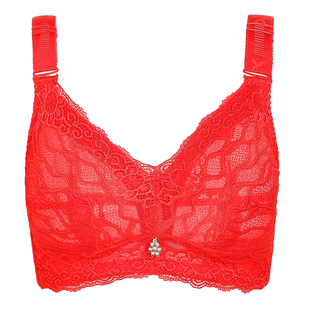 大码防下垂上托大胸显小文胸薄款无钢圈聚拢收副乳全包缩胸内衣女