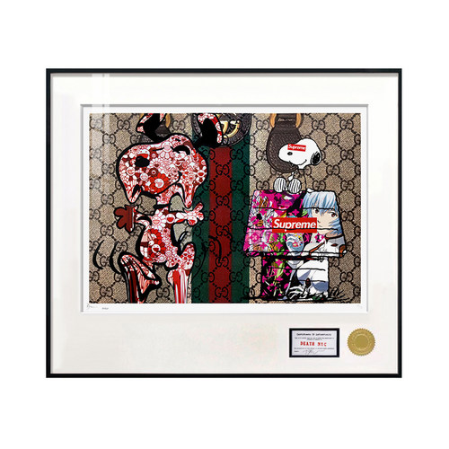 AOCA奥卡 Death NYC限量版签名版画艺术潮画卡通装饰画史努比挂画