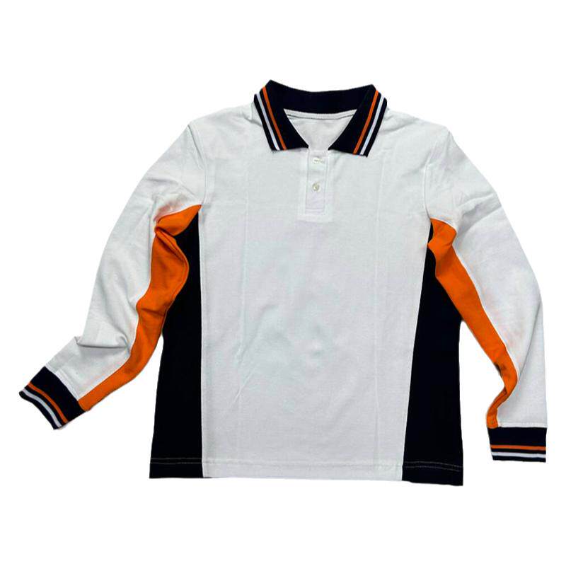 短袖校服上衣橙色拼接POLO衫长袖T恤小学生校服翻领休闲运动上衣