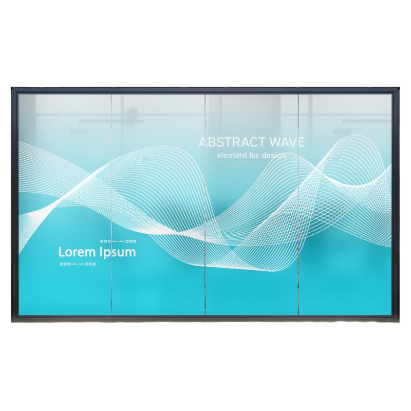 白色渐变透明磨砂膜设计logo公司镂空门窗户办公室线条UV玻璃贴纸