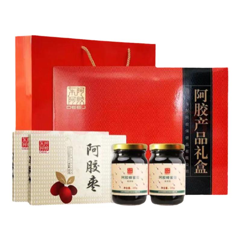 東阿阿膠產(chǎn)品禮盒膠原蛋白肽膏（蜂蜜型）220g*4+阿膠棗100g*2