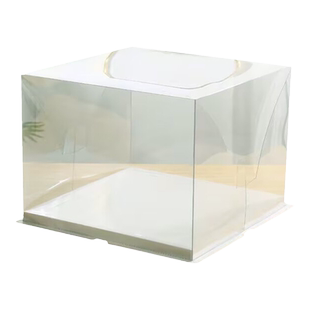 全透明生日蛋糕包装盒四六八十寸加高4/6/8/10寸零食榴莲打包盒子