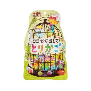 日本进口儿童零食扇雀饴鸟笼汽水味什锦糖水果苏打果汁硬糖果喜糖