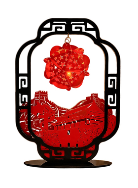 中秋国庆红色文创纸雕小夜灯