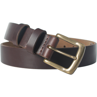 3.3霍尔文Horween纯手工皮带男复古铜扣头层牛皮牛仔裤工装腰带