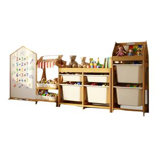 榉木儿童玩具收纳柜实木分类储物架家用客厅靠墙书本架绘本架组合