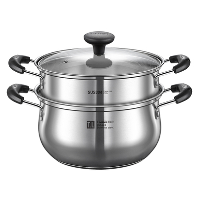 官方认证：真304不锈钢蒸锅