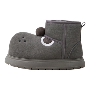 chikoku可爱小狗阿泽牛绒雪地靴女冬季厚底外穿防滑加绒保暖女靴