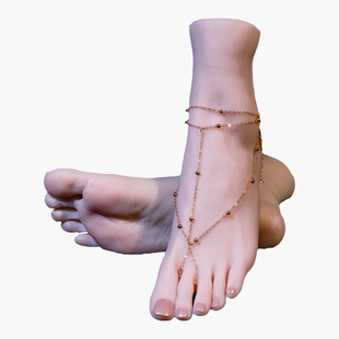 玉足美脚黑丝白丝足硅胶脚模足控丝袜真人36女生仿真足模拍摄道具