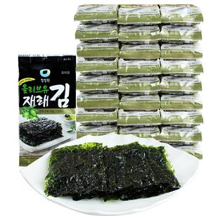韩国清净园海苔片原装进口烤紫菜儿童包饭海苔橄榄油韩式即食零食