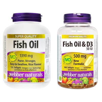 webber伟博天然精粹高纯成人鱼油120粒+青少年儿童D3鱼油120粒