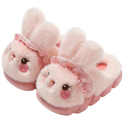可爱卡通兔兔儿童棉拖鞋女童保暖