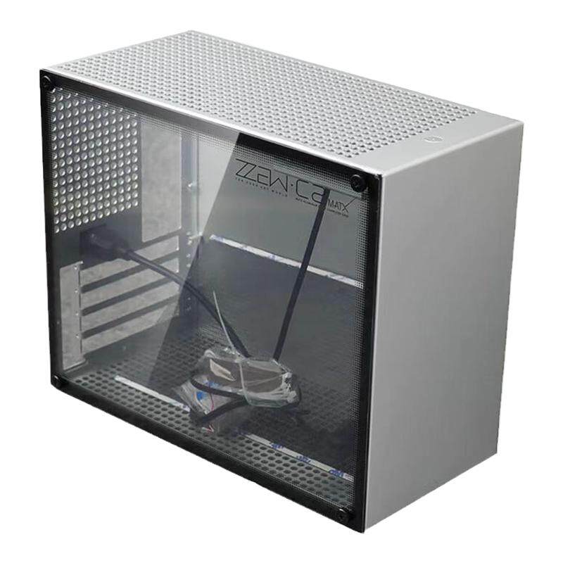 小喆优品C2全铝MATX/ITX主板侧透便携手提迷你组装台式电脑小机箱