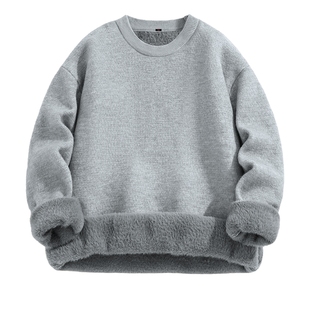 班尼路S&K灰色保暖针织衫男冬季加绒加厚内搭打底半高领毛衣男款A