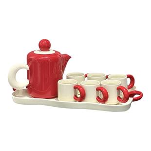 Auramoon.Careless.水具套装多巴胺陶瓷茶壶带托盘高颜值 | 粗心