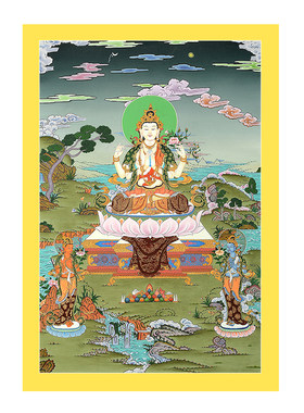 欧斯特四臂观音唐卡装饰画
