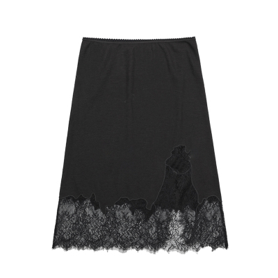 OKOKLOVEU超细羊毛蕾丝半身裙