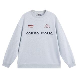 Kappa卡帕运动卫衣2026春季新款男女上衣t恤情侣复古针织套头长袖