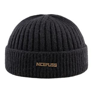 无帽檐帽子女冬季保暖痞子帽雅痞地主帽男瓜皮帽无檐帽毛线地痞帽