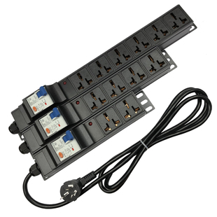 PDU机柜电源排插座10A16A4000W漏电保护空开防雷过载工业拖接线板