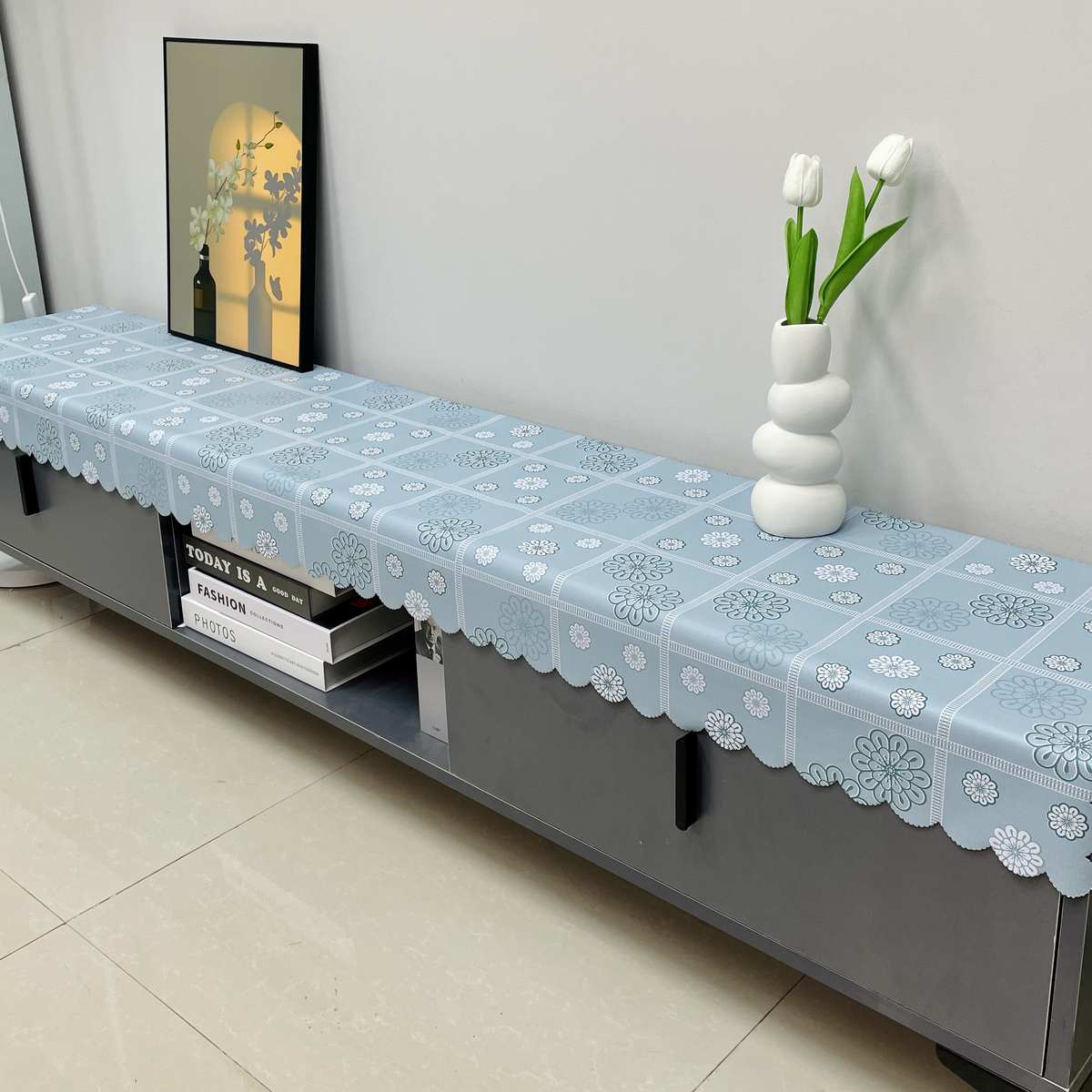 电视柜条几柜防水防油防尘桌布长方形电视机长条柜鞋柜保护垫盖巾