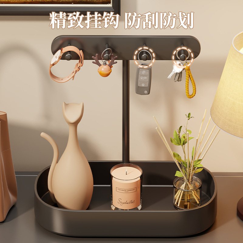 入户玄关钥匙架收纳盒桌面装饰鞋柜挂车置物架高档上钥匙摆件架子