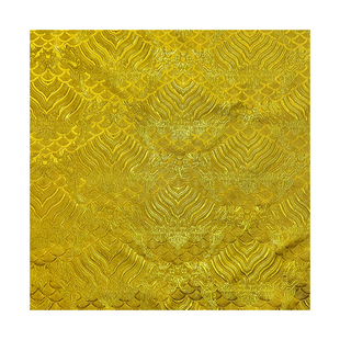 150宽织锦缎仿三五黄色海浪花布料儿童年服旗袍唐装马甲服装面料