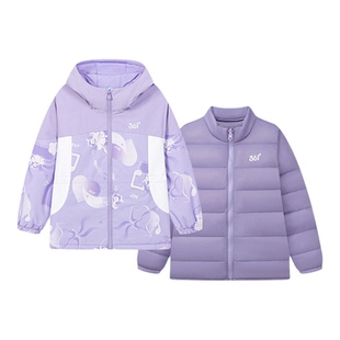361童装 儿童冲锋衣两件套 女童梭织外套羽绒服2025冬季K62544608
