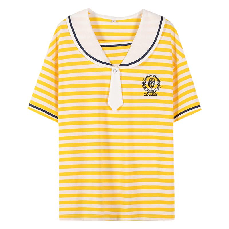 初中生T恤少女海军领日系水手服2026夏季年新品高中短袖领结上衣
