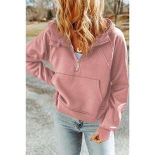 R 71411 Autumn Solid Color Hood Sweatshirt 纯色连帽卫衣