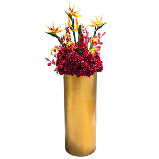 高档喜庆花艺仿真绣球天堂鸟落地花瓶酒店商场大堂装饰摆件假花