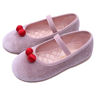 little winkaa童鞋2026春季新款可爱樱桃舞蹈鞋软底舒适公主鞋女