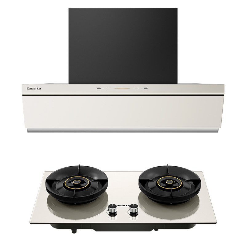 卡萨帝揽光小炫风Y5抽油烟机燃气灶套装海盐白厨房家用烟灶套餐