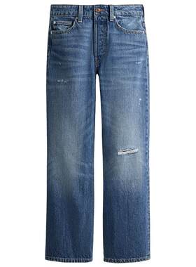 H&M2026夏季新款女装直筒高腰九分牛仔裤1326630
