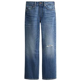 H&M2026夏季新款女装直筒高腰九分牛仔裤1326630