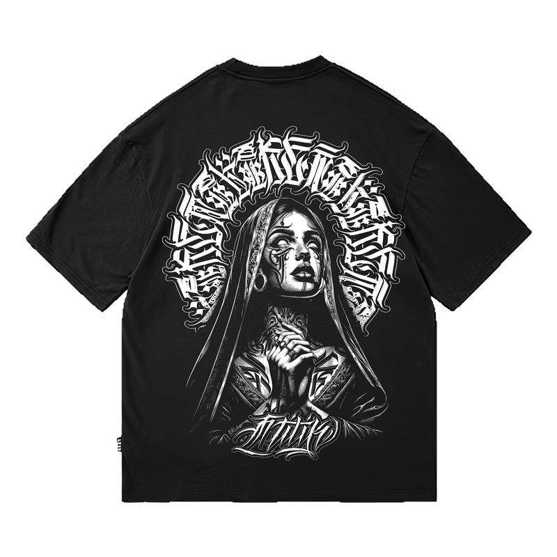 美式潮牌人物印花花体字短袖T恤
