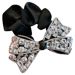 不能错过~韩版水钻甜美镶钻超闪蝴蝶结大肠发圈扎马尾丸子头女