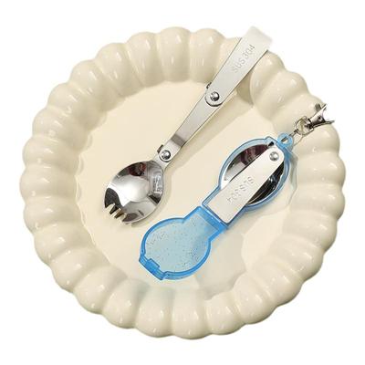 304不锈钢折叠勺子户外旅行便携