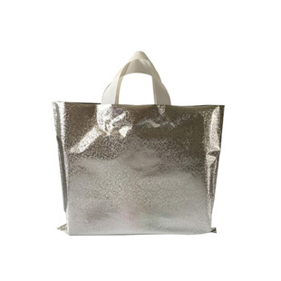 加厚特大闪亮男女服装店塑料手提袋子银色鞋类童装胶袋包装袋批发