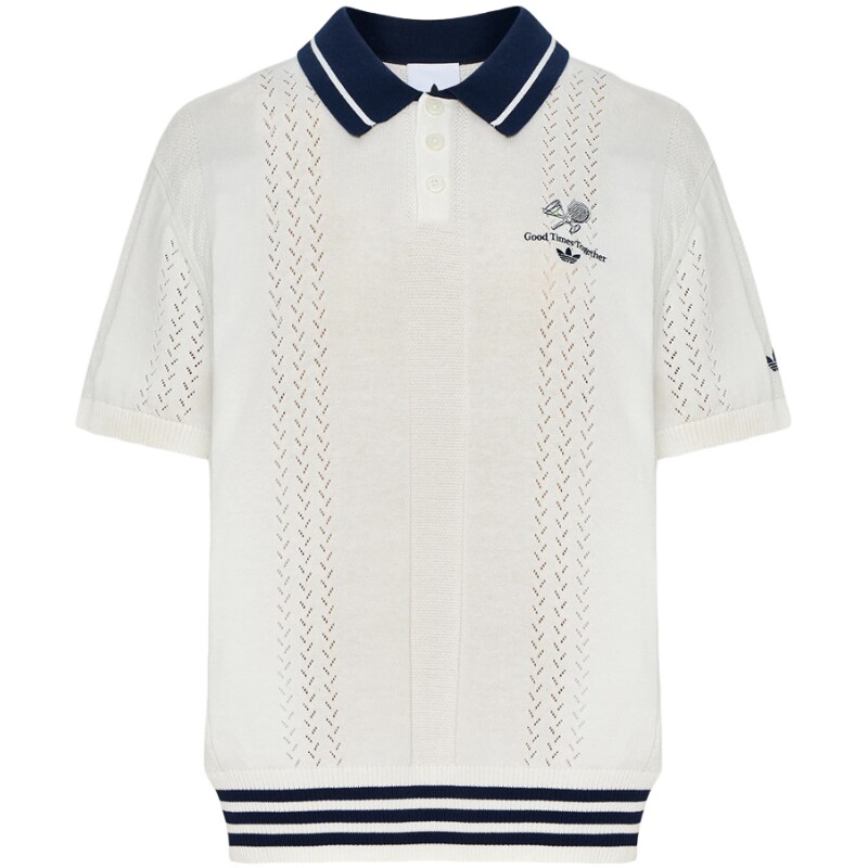 adidas阿迪达斯三叶草男子复古学院风针织短袖POLO衫上衣KW5680