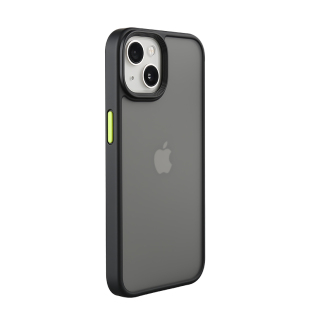 苹果iPhone16撞色手机壳15ProMax绿色按键新款14轻奢13磨砂7/8Plus全包12简约11黑色英伦Xs防摔纯色SE