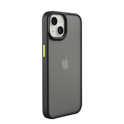 苹果磨砂黑色绿色按键手机壳