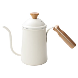 日式咖啡手冲壶304不锈钢木柄长嘴壶600ML细口壶专业手冲咖啡茶壶