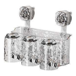 吸盘牙刷置物架高级感免打孔漱口杯套装架子壁挂式刷牙杯子牙刷架