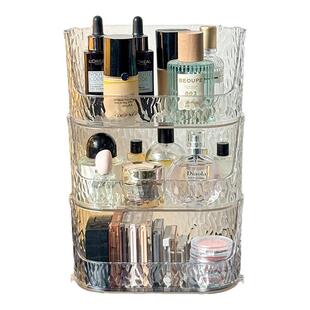 桌面化妆品置物架香水收纳盒高级感透明多功能护肤品眼影展示盒子