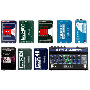 Radial J48 PRO48 DI D2 JDI专业有源无源电木吉他贝斯乐器di盒