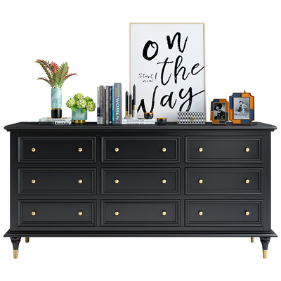 轻奢美式黑色斗柜客厅抽屉柜卧室