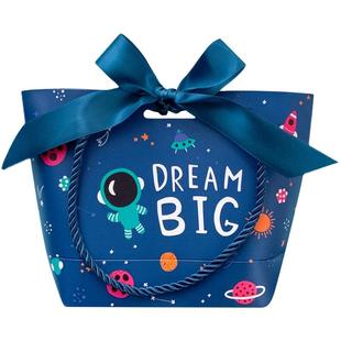 礼品袋儿童生日满月伴手礼盒礼袋礼物空盒包装盒定制文字星空礼袋