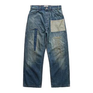 现货 BOWWOW LAPD PRISONER DENIM 做旧补丁拼接牛仔裤 25AW