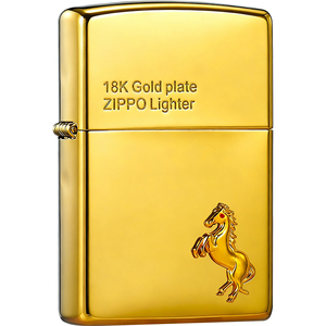 zippo打火机原装正品18k镀金2026年生肖马年限定版送男友礼物煤油
